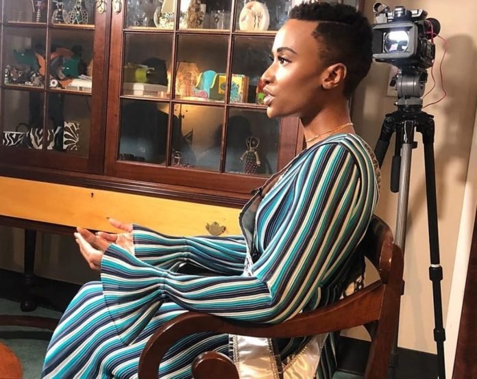 Miss Universe 2019 Zozibini Tunzi speaking to media at the United Nations headquarters in New York on Thursday, January 16