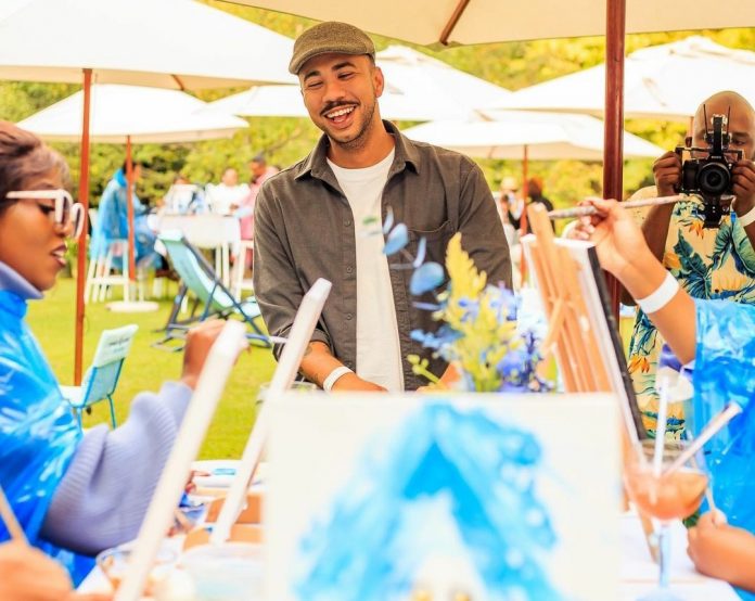 Cape Town-based illustrator and graphic designer Russell Abrahams poses for a picture during Bombay Sapphire's Million Acts of Creativity event.