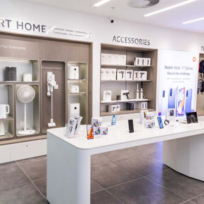 The newly opened Xiaomi Cape Town store with a display smartphone devices and a wide range of Xiaomi AIoT products.