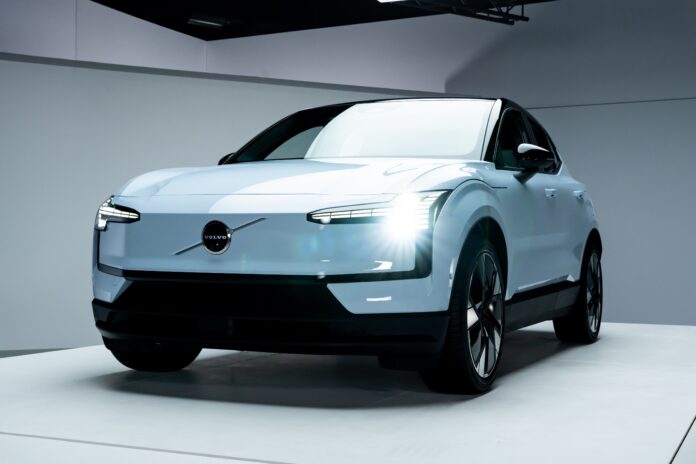 All sleek in white, the Volvo EX30 launches in the first quarter of 2024 in South Africa