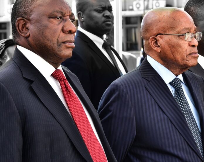 Cyril Ramaphosa and Jacob Zuma in a parade