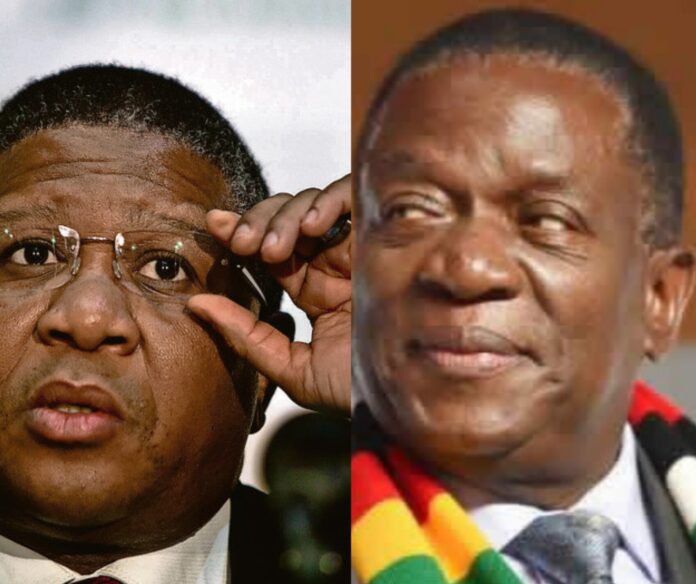 Collage of ANC secretary General Fikile Mbalula and Zimbabwean President Emmerson Mnangagwa
