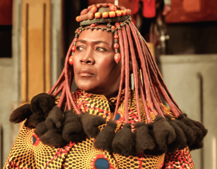 Late South African film actress Connie Chiume on the set of 'Black Panther: Wakanda Forever'