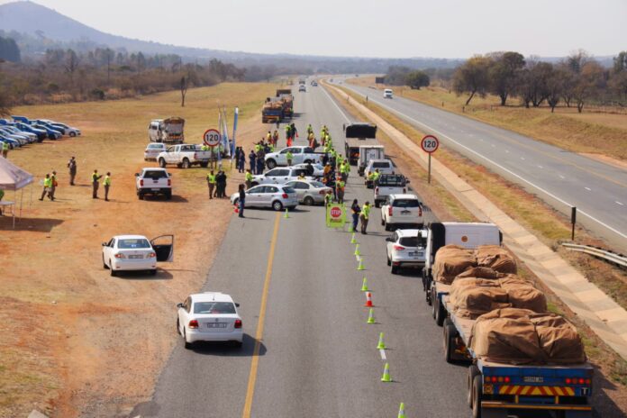 South African police patrol roads ahead of the busy 2024 festive season.