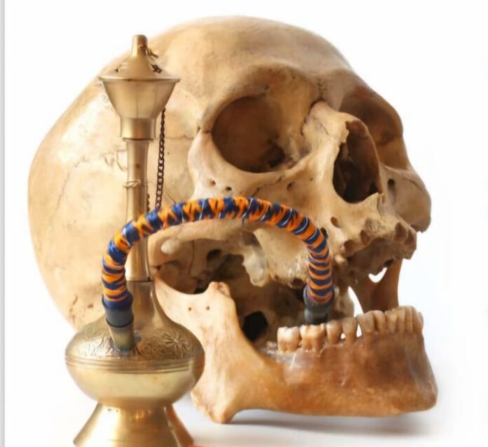 Hookah smoking danger; illustration