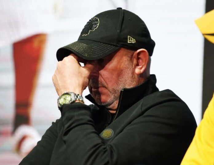 Nasreddine Nabi appears stressed ahead of his Kaizer Chiefs exit.