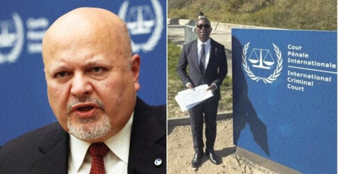 Dr. Ladislas Prosper Agbesi at ICC delivering petition on Karim Khan probe.