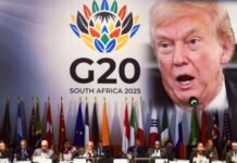 Data vs Fiction: Debunking the ‘white genocide myth’ used in Trump G20 US boycott Donald Trump speaking with the G20 South Africa 2025 logo and international delegates in the background