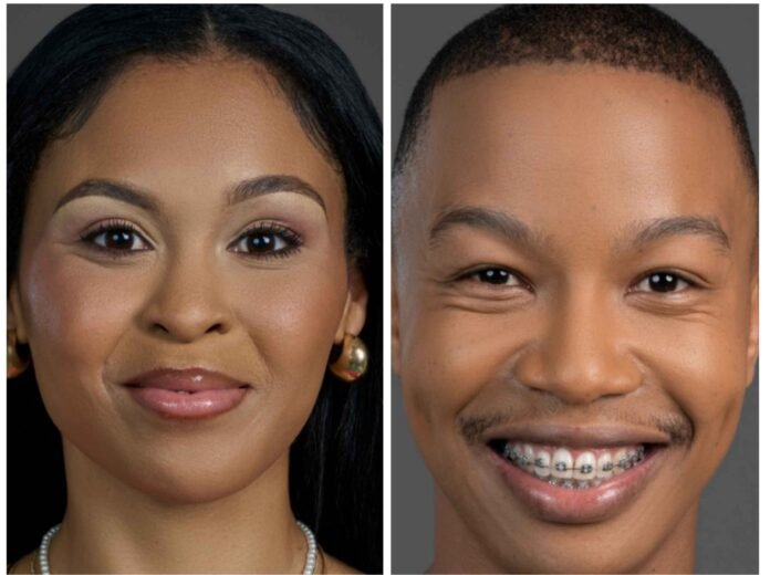 Side-by-side portraits of Big Brother Mzansi Season 6 housemates Mashel and Dene Jones following their eviction.