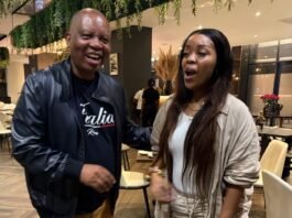ActionSA refuses to condemn tribalist remarks targeting Shangaan & Tsonga people Herman Mashaba with Jacinta Ngobese at a restaurant during a conversation.