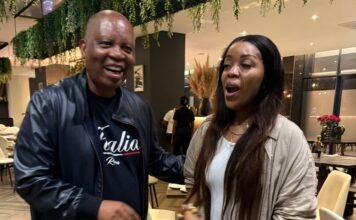 ActionSA refuses to condemn tribalist remarks targeting Shangaan & Tsonga people Herman Mashaba with Jacinta Ngobese at a restaurant during a conversation.
