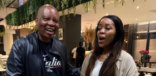ActionSA refuses to condemn tribalist remarks targeting Shangaan & Tsonga people Herman Mashaba with Jacinta Ngobese at a restaurant during a conversation.