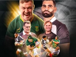 Gqeberha to host Springboks vs Barbarians as landmark fixture gets new title partner Springboks vs Barbarians 2026 YesPlay Cup promotional image featuring players and coaches at Nelson Mandela Bay Stadium.