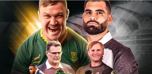 Gqeberha to host Springboks vs Barbarians as landmark fixture gets new title partner Springboks vs Barbarians 2026 YesPlay Cup promotional image featuring players and coaches at Nelson Mandela Bay Stadium.