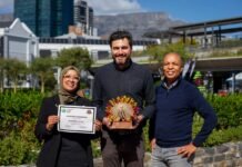 V&A academy wins global recognition for youth unemployment impact V&A Waterfront team holding certificate and trophy after V&A Academy wins Gold for local economic benefit in Cape Town.
