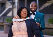 UKZN top medical graduate 2026 grew up in Umlazi informal settlement Dr Andile Mkhungo poses with his mother after graduating as a UKZN MBChB graduate in 2026