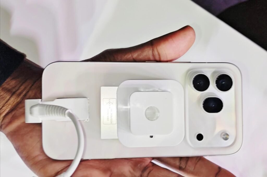 HONOR 600 Pro rear triple camera module with charging cable attached at hands-on launch event