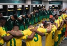 World Cup 2026 qualifiers: Bafana Bafana among 19 teams in historic Round of 32 Bafana Bafana players celebrate reaching the World Cup 2026 Round of 32 in the locker room.