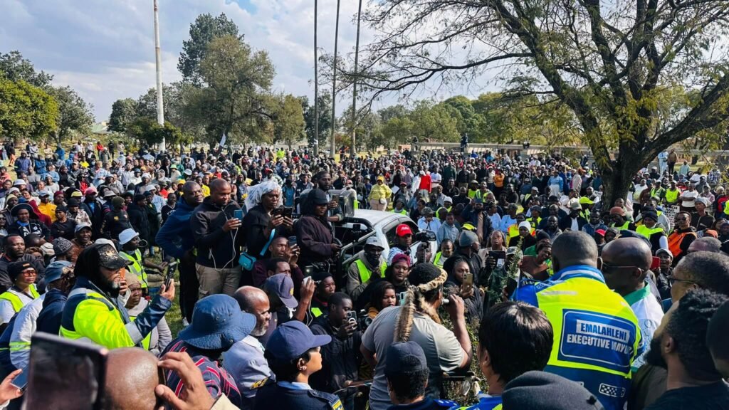 Hundreds gather at March and March anti-immigration protest in eMalahleni, Mpumalanga, June 2026