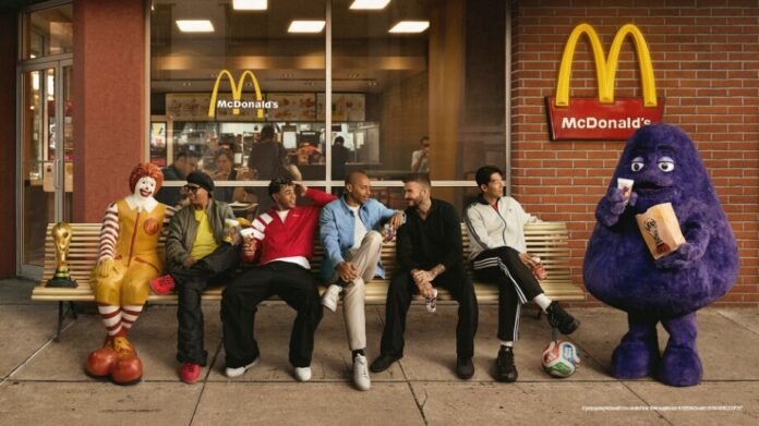 Ronaldinho, Thierry Henry, David Beckham and Son Heung-min McDonald's FIFA World Cup 2026 campaign poster