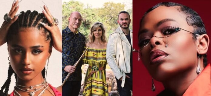 Tyla, Wouter Kellerman, Daniel Baron, Cara Frew and Unathi—South African artists releasing new music Is It Love, Golden and Isikhwele.