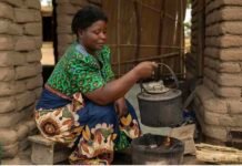 Canva founders commit another $100 million in direct cash transfers for Malawi’s poorest citizens Makhazi, 37, prepares a kettle outside her home after investing her Canva-funded direct cash transfer in her tea business.