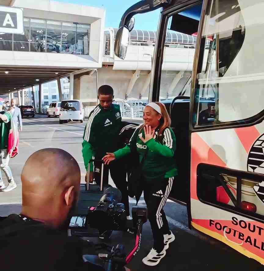 Coach Desiree Ellis arrives at OR Tambo before Banyana's departure for the 2026 WAFCON.