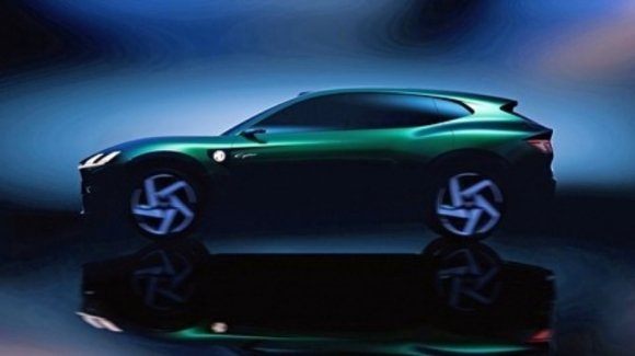 Rear three-quarter view of the MG Cyber Concept electric SUV with a sleek roofline and aerodynamic styling.