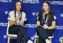 South Africa’s first Premier Padel Pretoria P1 kicks off in Pretoria Linge Steenkamp and Zoë Kruger speak during the Pretoria Premier Padel P1 media briefing in Pretoria.