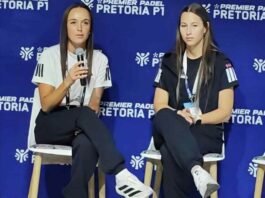 South Africa’s first Premier Padel Pretoria P1 kicks off in Pretoria Linge Steenkamp and Zoë Kruger speak during the Pretoria Premier Padel P1 media briefing in Pretoria.