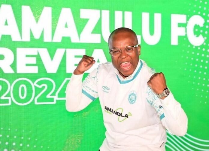 AmaZulu FC chairman Sandile Zungu poses ahead of confirming his bid for the SAFA presidency in the 2026 election.