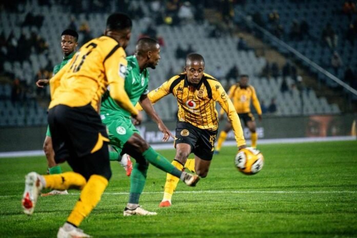 Wandile Duba dribbles past a Siwelele defender during a Betway Premiership match