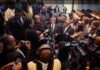 Mbalula collapses after ConCourt electoral win as ANC questions DA’s GNU role Fikile Mbalula addresses journalists surrounded by cameras and microphones after the ANC's Constitutional Court victory.